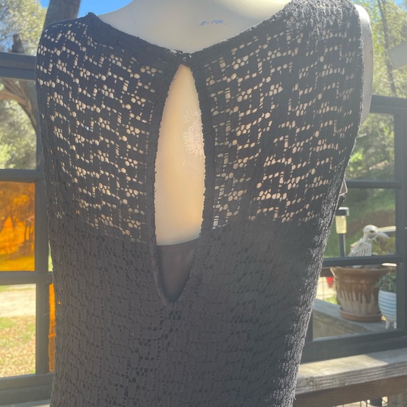 Zara Woman Black Crochet Fringe flapper style Dress - Picture 6 of 7